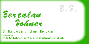 bertalan hohner business card